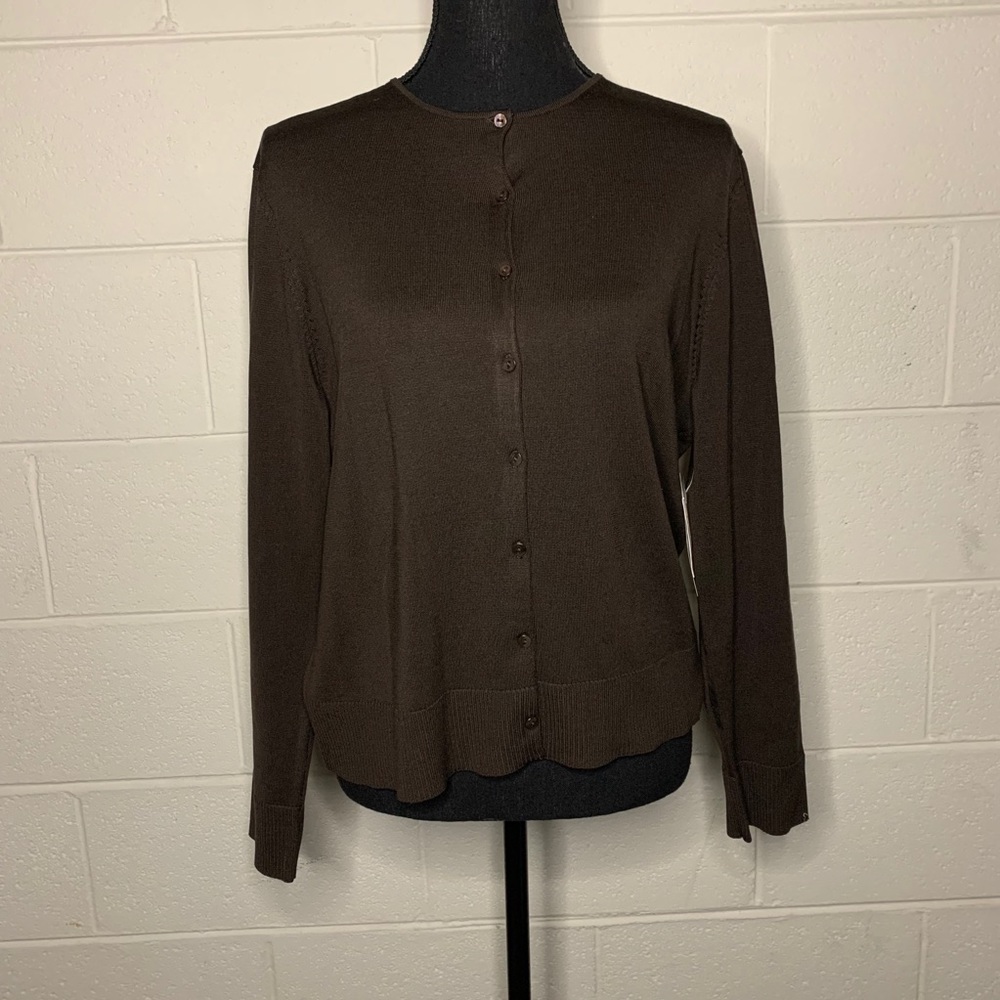 Parisians Vintage Chocolate Brown Button Cardigan